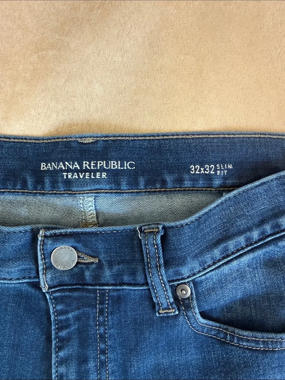 Banana Republic Traveler Men's Dark Blue Slim Straight Jeans Size 32/32